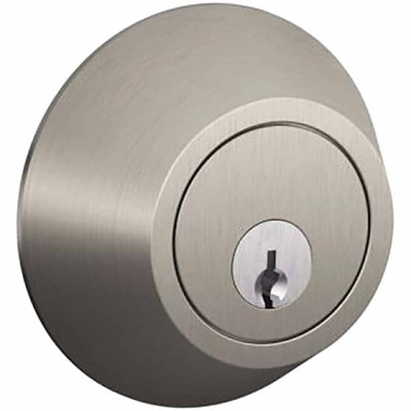 Schlage - 1-5/8 to 1-3/4" Door Thickness, Satin Chrome Finish, Single Cylinder Deadbolt - Exact Tooling
