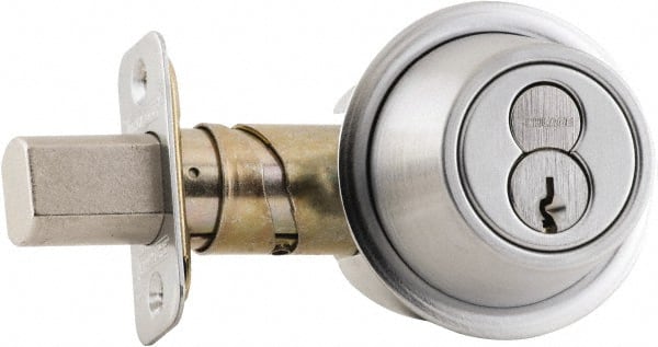 Schlage - 1-5/8 to 1-3/4" Door Thickness, Antique Brass Finish, Single Cylinder Deadbolt - Exact Tooling