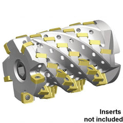 Kennametal - 40 Inserts, 3" Cut Diam, 1-1/4" Arbor Diam, 3.052" Max Depth of Cut, Indexable Square-Shoulder Face Mill - 0° Lead Angle, 3-1/2" High, SNHJ1206.. Insert Compatibility, Through Coolant, Series HARVI Ultra 8X - Exact Tooling