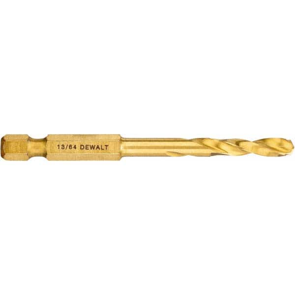 DeWALT - 13/64" High Speed Steel, 135° Point, Straight Shank Maintenance Drill Bit - Exact Tooling