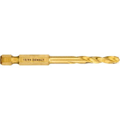 DeWALT - 13/64" High Speed Steel, 135° Point, Straight Shank Maintenance Drill Bit - Exact Tooling