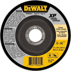 DeWALT - 5" Wheel Diam, 1/8" Wheel Thickness, 5/8" Arbor Hole, Type 27 Depressed Center Wheel - Fine/Coarse Grade, Ceramic, 12,200 Max RPM - Exact Tooling