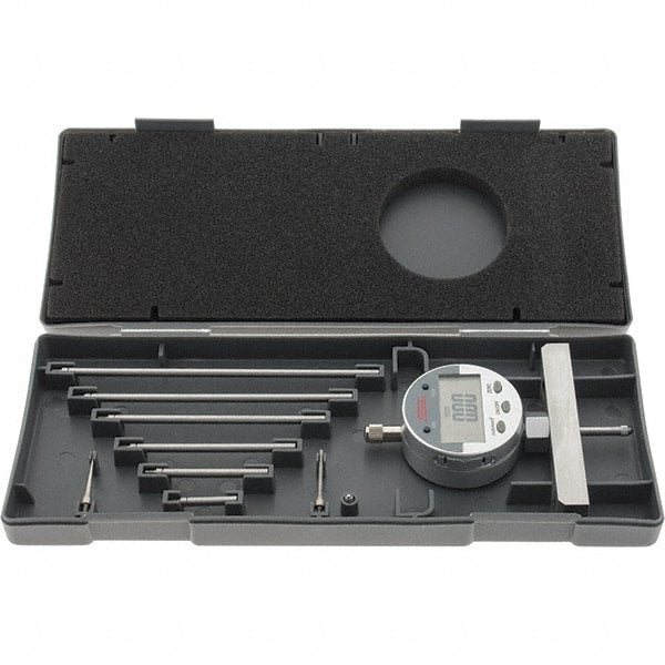 SPI - 0" to 22" Steel Electronic Depth Gage - 0.001" Accuracy, 0.0005" Resolution, 4" Base Length - Exact Tooling