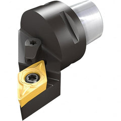 Iscar - Right Hand Cut, Size C4, Various Insert Compatiblity, External Modular Turning & Profiling Cutting Unit Head - 27mm Ctr to Cutting Edge, 50mm Head Length, Through Coolant, Series CAMFIX, Heliturn LD, JetHPLine - Exact Tooling