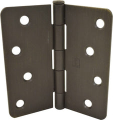Hager - 4" Wide x 4" High 1/4 Radius Residential Hinge - Round Edge, Steel, Bronze Finish - Exact Tooling