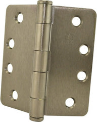 Hager - 4" Wide x 4" High 1/4 Radius Residential Hinge - Round Edge, Steel, Black Nickel Finish - Exact Tooling