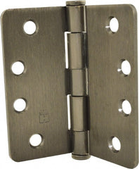 Hager - 4" Wide x 4" High 1/4 Radius Residential Hinge - Round Edge, Steel, Oil Rubbed Bronze Finish - Exact Tooling