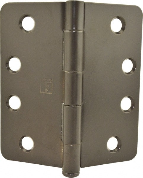 Hager - 4" Wide x 4" High 1/4 Radius Residential Hinge - Round Edge, Steel, Dark Bronze Finish - Exact Tooling
