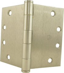 Hager - 6" Wide x 4-1/2" High Square Corner Residential Hinge - Square Edge, Steel, Satin Nickel Finish - Exact Tooling
