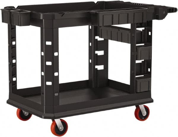 Suncast - 500 Lb Capacity, 26-1/2" Wide x 47-1/16" Long x 34-13/16" High Standard Utility Cart - 2 Shelf, Structural Foam, 4 Swivel Casters - Exact Tooling