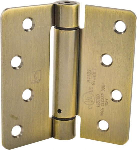 Hager - 4" Wide x 4" High Special Residential Residential Hinge - Round Edge, Steel, Antique Brass Finish - Exact Tooling