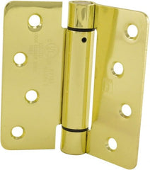 Hager - 4" Wide x 4" High Special Residential Residential Hinge - Round Edge, Steel, Bright Brass Finish - Exact Tooling