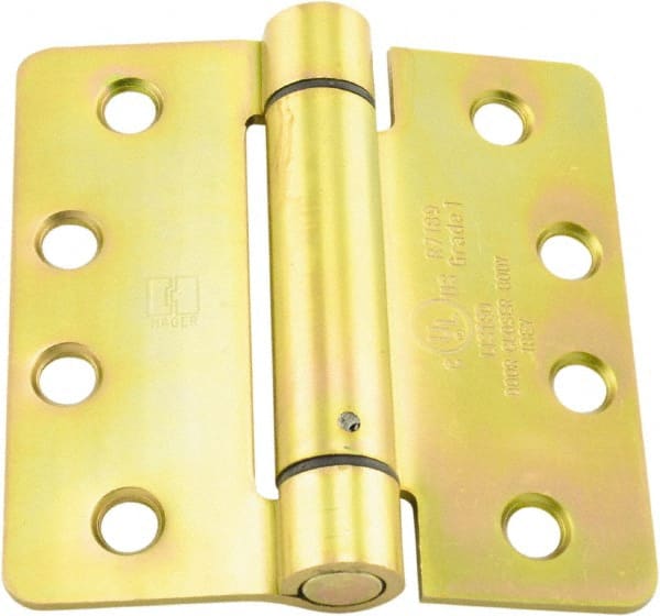 Hager - 4" Wide x 4" High Standard Weight Ball Bearing Residential Hinge - Round Edge, Steel, Zinc Finish - Exact Tooling