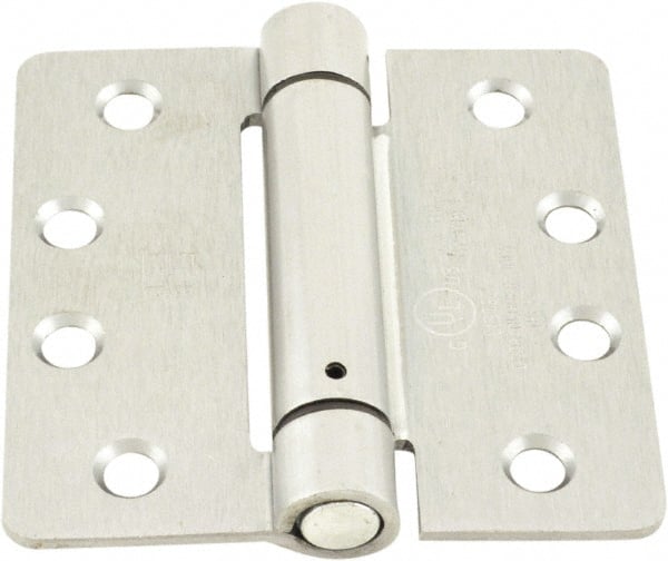 Hager - 4" Wide x 4" High Standard Weight Ball Bearing Residential Hinge - Round Edge, Steel, Satin Chrome Finish - Exact Tooling
