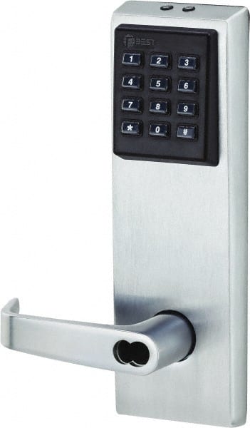 Stanley - Entry Lever Lockset for 1-3/8 to 1-3/4" Thick Doors - 2-3/8 to 2-3/4" Back Set, Brass, Satin Chrome Finish - Exact Tooling