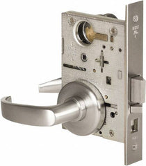 Stanley - Office Lever Lockset for 1-3/8 to 1-3/4" Thick Doors - 2-3/8 to 2-3/4" Back Set, Brass, Satin Chrome Finish - Exact Tooling