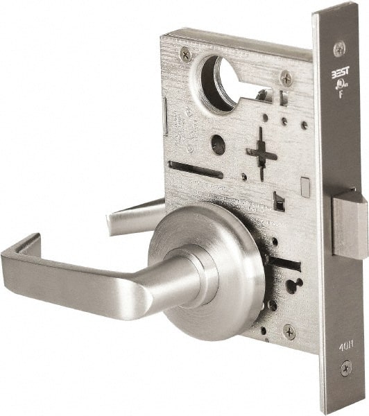 Stanley - Passage Lever Lockset for 1-3/8 to 1-3/4" Thick Doors - 2-3/8 to 2-3/4" Back Set, Brass, Satin Chrome Finish - Exact Tooling