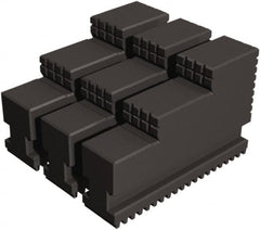 Samchully - 15 to 18" Chuck Diam Compatibility, Steel Serrated Hard Lathe Top Jaws - 2 Steps, 32mm Wide x 125mm Long x 100mm High - Exact Tooling