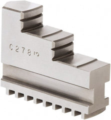 Samchully - 6-1/2" Max Chuck Diam Compatibility, Steel Square Serrated Hard Lathe Top Jaws - 2 Steps, 16mm Wide x 50mm Long x 34.5mm High - Exact Tooling