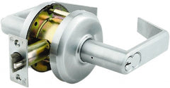 Stanley - Grade 2 Classroom Lever Lockset - 2-3/4" Back Set, Zinc, Satin Chrome Finish - Exact Tooling