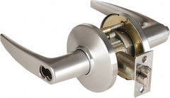 Stanley - Grade 1 Storeroom Lever Lockset - 2-3/4" Back Set, Zinc, Satin Chrome Finish - Exact Tooling