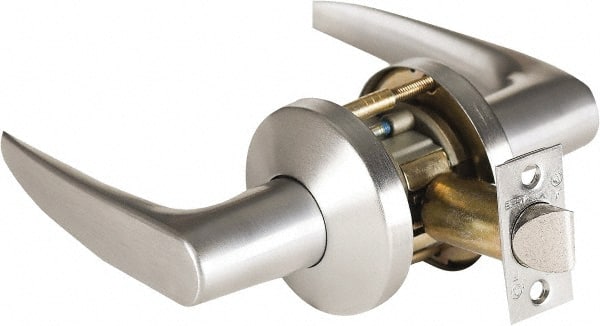 Stanley - Grade 1 Passage Lever Lockset - 2-3/4" Back Set, Zinc, Satin Chrome Finish - Exact Tooling