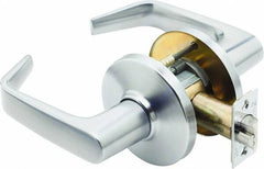 Stanley - Grade 1 Privacy Lever Lockset - 2-3/4" Back Set, Zinc, Satin Chrome Finish - Exact Tooling