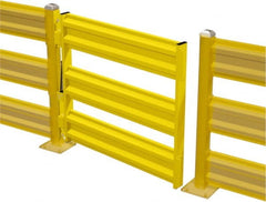 Steel King - Steel Self Closing Rail Safety Gate - Fits 48" Clear Opening, 43-3/4" Wide x 39" Door Height, 103 Lb, Safety Yellow - Exact Tooling
