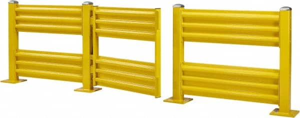 Steel King - Steel Self Closing Rail Safety Gate - Fits 48" Clear Opening, 43-3/4" Wide x 39" Door Height, 100 Lb, Safety Yellow - Exact Tooling