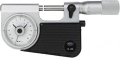 Mahr - 1 to 2" Range, 0.00005" Graduation, Mechanical Indicating Micrometer - Accurate to 0.00005" Carbide Measuring Face - Exact Tooling