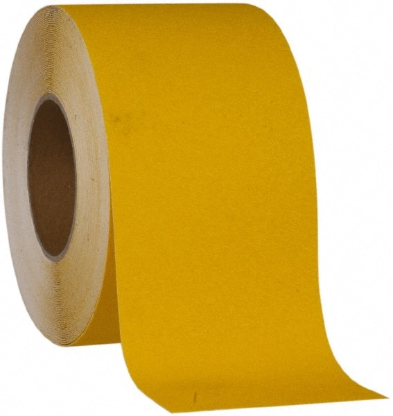 NMC - Yellow Solid Color Anti-Slip Vinyl Tape - 4" Wide x 60' Long x 0.02" Thick, General Traffic - Exact Tooling