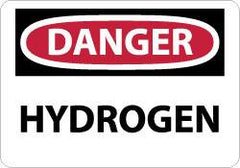 NMC - "Danger - Hydrogen", 7" Long x 10" Wide, Pressure-Sensitive Vinyl Safety Sign - Rectangle, 0.004" Thick, Use for Hazardous Materials - Exact Tooling