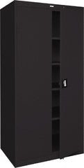 Sandusky Lee - 5 Shelf Locking Storage Cabinet - Steel, 36" Wide x 24" Deep x 78" High, Black - Exact Tooling