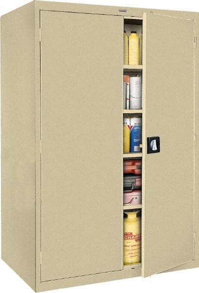 Sandusky Lee - 5 Shelf Locking Storage Cabinet - Steel, 46" Wide x 24" Deep x 72" High - Exact Tooling