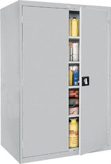 Sandusky Lee - 5 Shelf Locking Storage Cabinet - Steel, 46" Wide x 24" Deep x 72" High, Gray - Exact Tooling