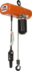 CM - 1 Ton Capacity, 32 FPM Lift Speed, 230/460 Volt, Hook Mounted Hoist - 15' Max Lift, 18-1/2" Min Headroom, 1 Chain - Exact Tooling