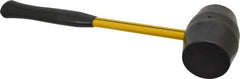 NUPLA - 2 Lb Head Rubber Mallet - 16-1/2" OAL, 16-1/4" Long Fiberglass Handle - Exact Tooling