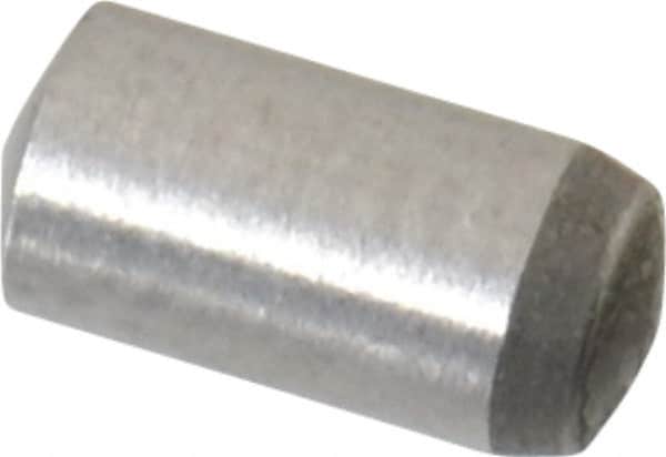 Made in USA - 3mm Diam x 6mm Pin Length 416 Stainless Steel Precision Dowel Pin - C 36-42 Hardness, 1 Beveled & 1 Rounded End - Exact Tooling