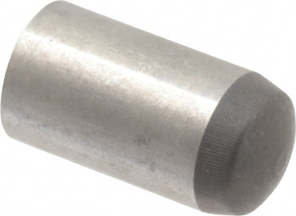 Made in USA - 8mm Diam x 16mm Pin Length 416 Stainless Steel Precision Dowel Pin - C 36-42 Hardness, 1 Beveled & 1 Rounded End - Exact Tooling