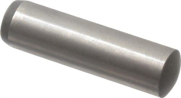 Made in USA - 8mm Diam x 30mm Pin Length 416 Stainless Steel Precision Dowel Pin - C 36-42 Hardness, 1 Beveled & 1 Rounded End - Exact Tooling