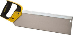 Stanley - 14" Hardened Steel Blade Back Saw - Plastic Handle, Closed Grip, 18" OAL - Exact Tooling