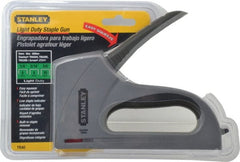 Stanley - Manual Staple Gun - 1/4, 5/16, 3/8" Staples, Silver, Steel - Exact Tooling