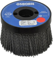 Osborn - 3" 80 Grit Silicon Carbide Crimped Disc Brush - Medium Grade, Plain Hole Connector, 1-1/2" Trim Length, 3/4" Shank Diam, 7/8" Arbor Hole - Exact Tooling