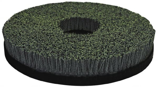 Osborn - 12" 80 Grit Silicon Carbide Crimped Disc Brush - Medium Grade, Plain Hole Connector, 1" Trim Length, 7/8" Arbor Hole - Exact Tooling