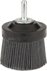 Osborn - 2" 80 Grit Silicon Carbide Crimped Disc Brush - Medium Grade, Quick Change Connector, 1-3/8" Trim Length, 1/4" Shank Diam - Exact Tooling