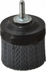 Osborn - 2" 320 Grit Silicon Carbide Crimped Disc Brush - Extra Fine Grade, Quick Change Connector, 1-3/8" Trim Length, 1/4" Shank Diam - Exact Tooling
