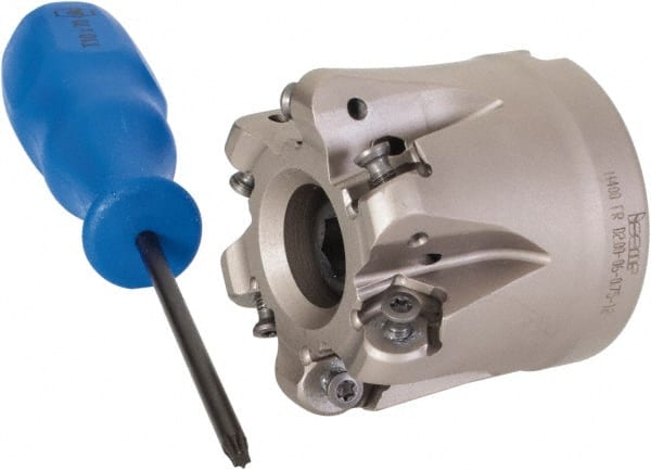 Iscar - 2" Cut Diam, 0.34" Max Depth, 3/4" Arbor Hole, 6 Inserts, H400 RNHU 1205 Insert Style, Indexable Copy Face Mill - H400 FR-12 Cutter Style, 1.77" High, Through Coolant, Series Helido - Exact Tooling