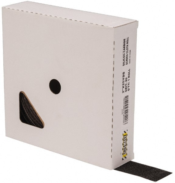 Tru-Maxx - 2" x 25 Yd 80 Grit Silicon Carbide Screen Roll - Medium Grade - Exact Tooling