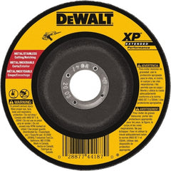DeWALT - 24 Grit, 5" Wheel Diam, 1/8" Wheel Thickness, Type 27 Depressed Center Wheel - Zirconia Alumina, Resinoid Bond, 12,200 Max RPM, Compatible with Angle Grinder - Exact Tooling