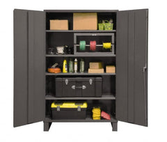 Durham - 4 Shelf Locking Storage Cabinet - Steel, 48" Wide x 24" Deep x 78" High, Gray - Exact Tooling